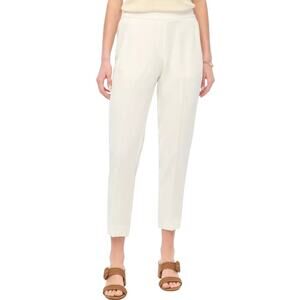 J.Crew Jamie Pant White Cropped Tapered Pants Size 8 Elastic Waist NWT